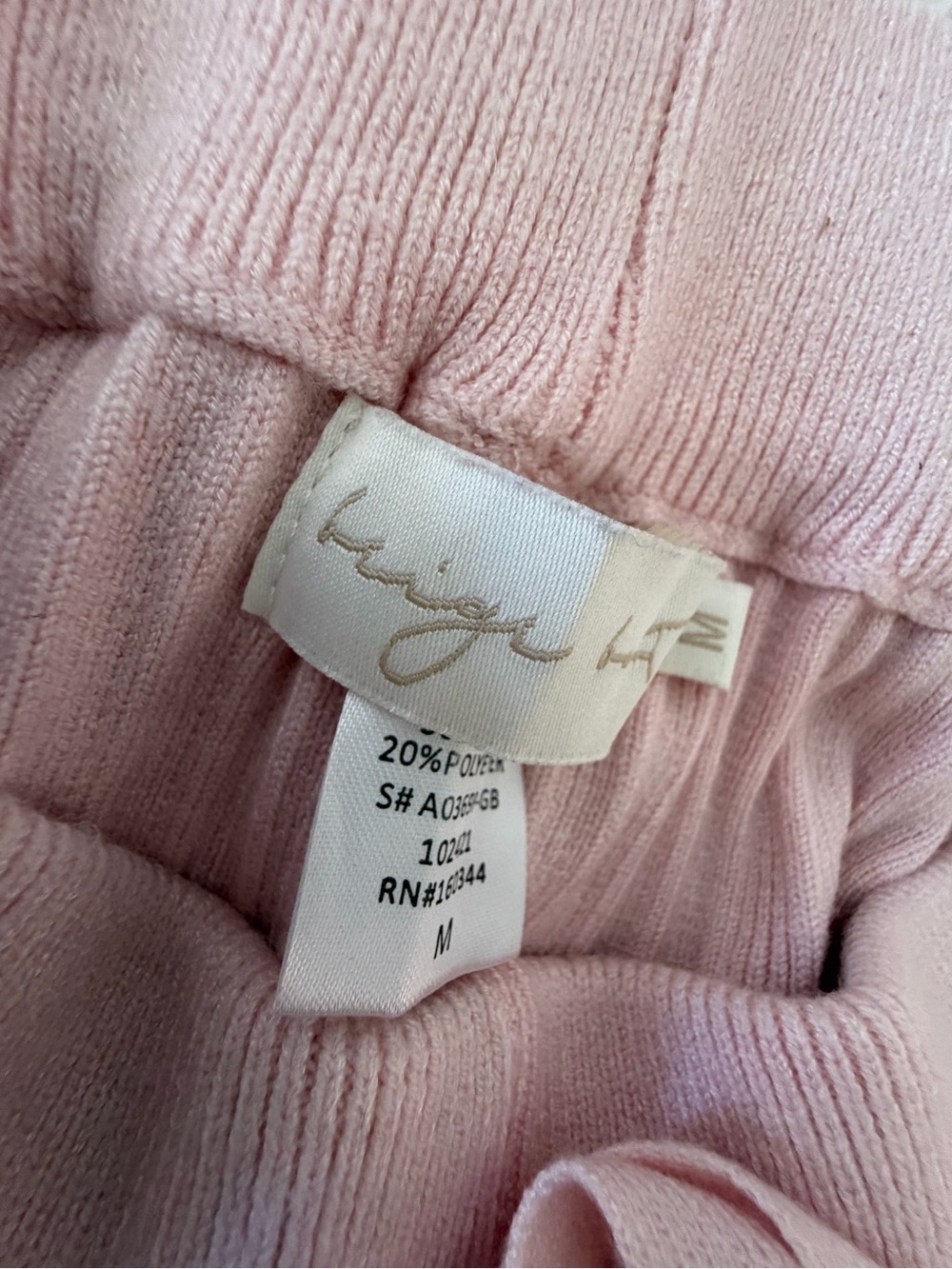 Soft Ribbed Wide-Leg Lounge Pants - Light Pink - Picture 5 of 5